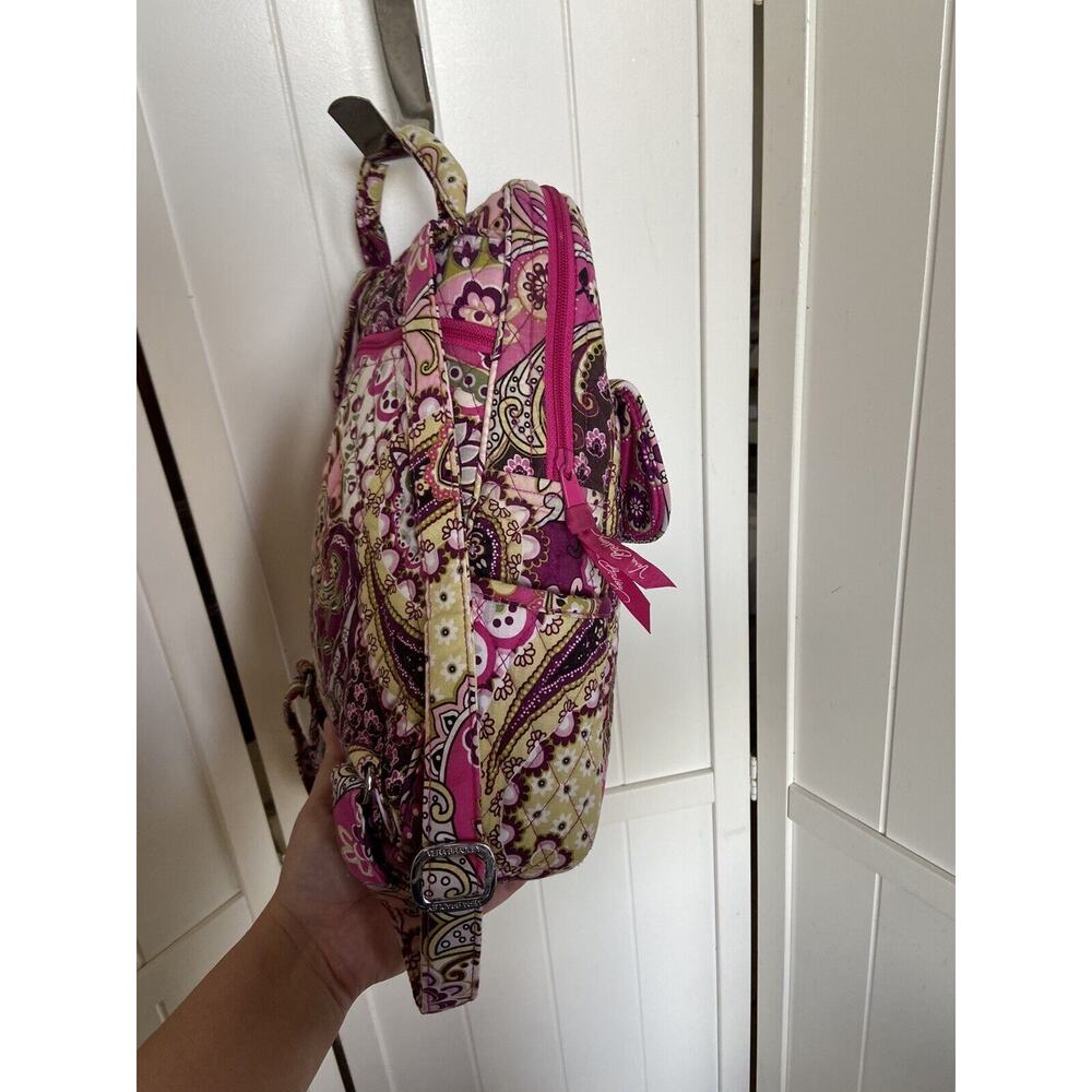 Vera Bradley Very Berry Paisley Small Backpack Bag Plum & Pink Retired 12" X 9" - Picture 7 of 9